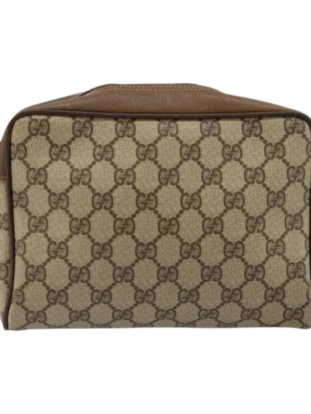 GUCCI GG Supreme Web Sherry Line Bag PVC Beige Gold 56 02 087 Auth
